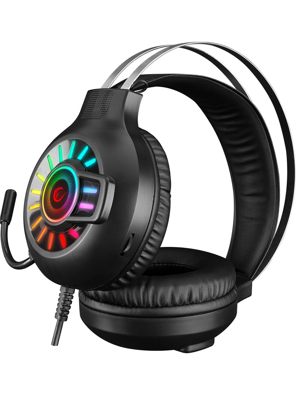 110000913514353 Rampage RM-K44 ZENGIBAR Siyah 7.1 Surround RGB Işık Efekti Mikrofonlu Oyuncu Kulaklığı