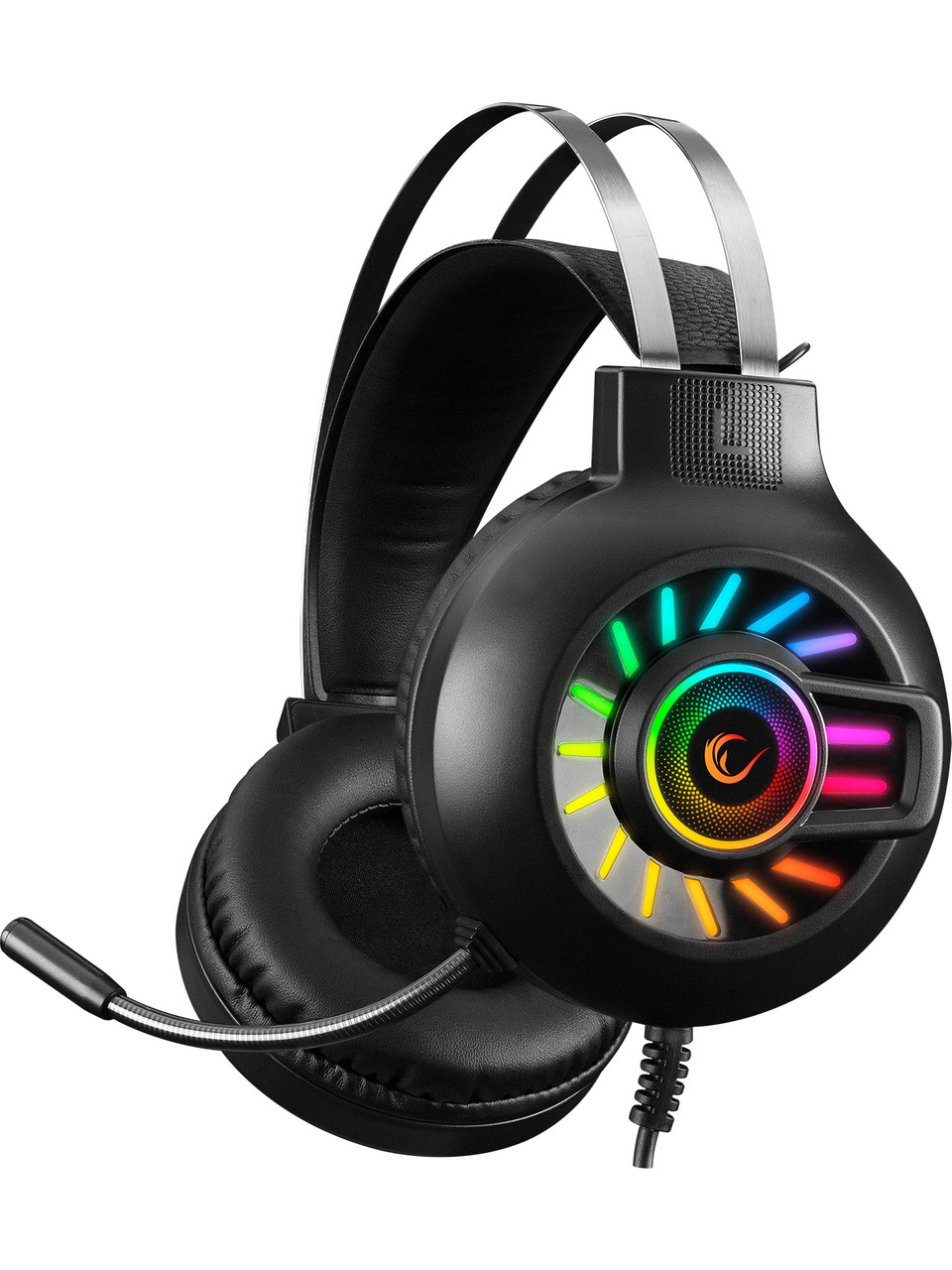 110000913514354 Rampage RM-K44 ZENGIBAR Siyah 7.1 Surround RGB Işık Efekti Mikrofonlu Oyuncu Kulaklığı